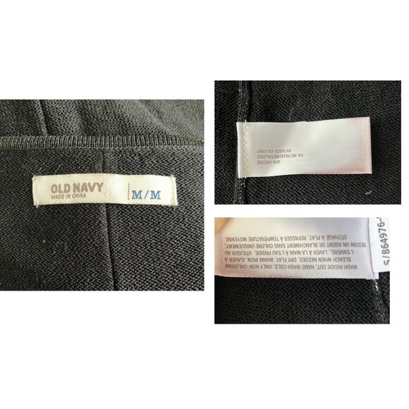 Old Navy Women's Black w/ Metallic Threading Short Sleeve Knit Sweater | Size M - Picture 7 of 7